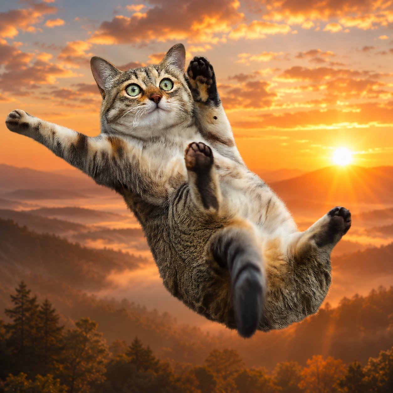 Sliding cat 滑る猫