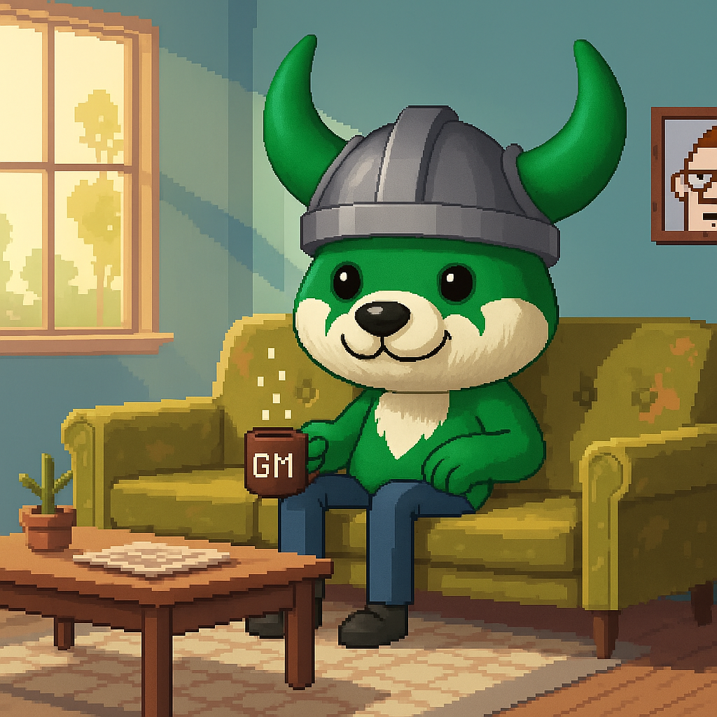 Viking Bear Enjoys Morning Coffee.png