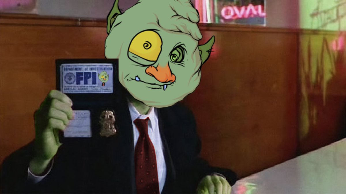 There is a new Goblin at home. 
Agent Gob Mulder from the eF Pee I from @goblintown 

here at the table of @McGoblinBurger https://t.co/7MMFiIjUwD
