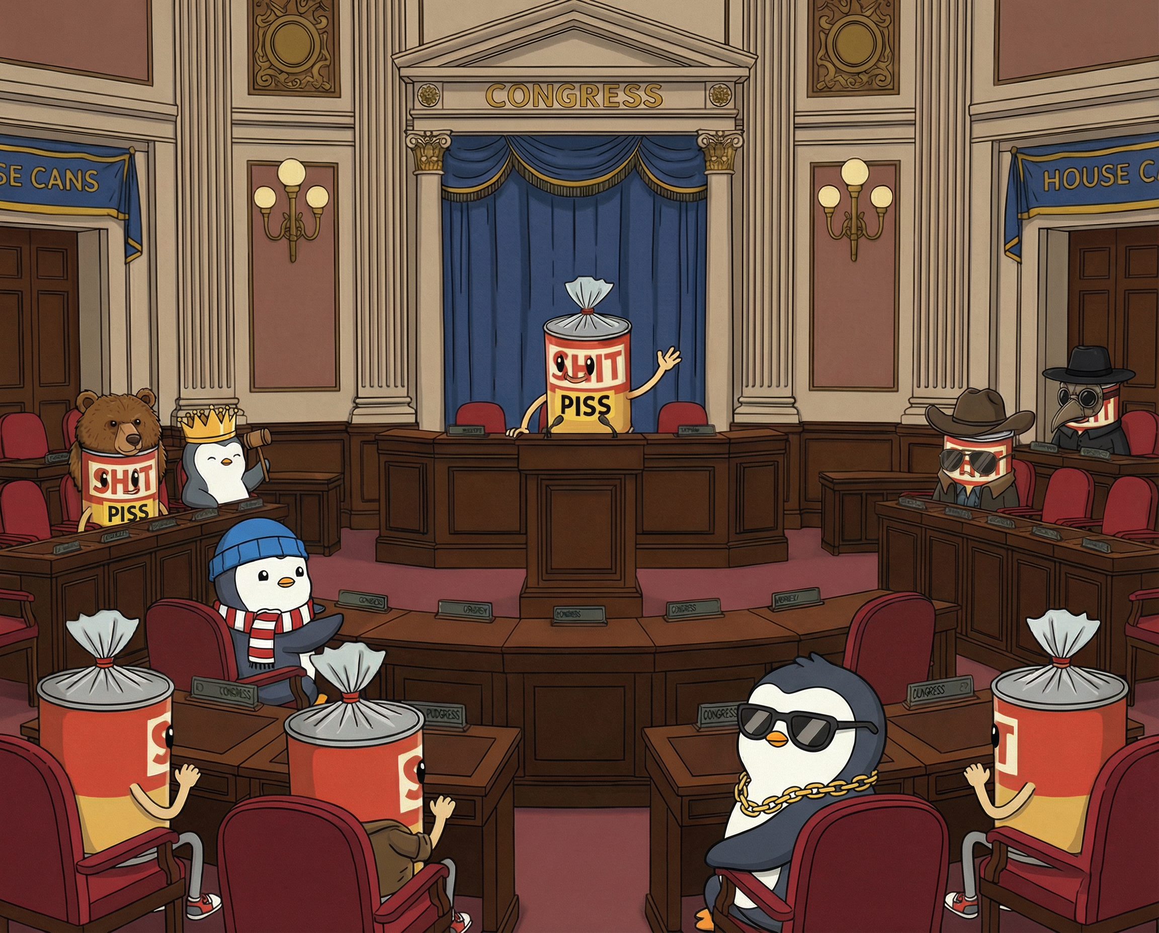 Can Characters Congress Room with 3 Pudgy Penguins.png