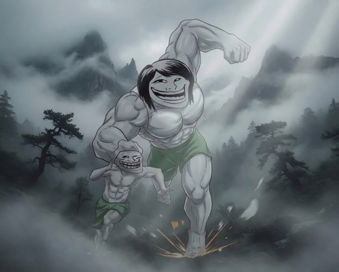 trollina following troll
