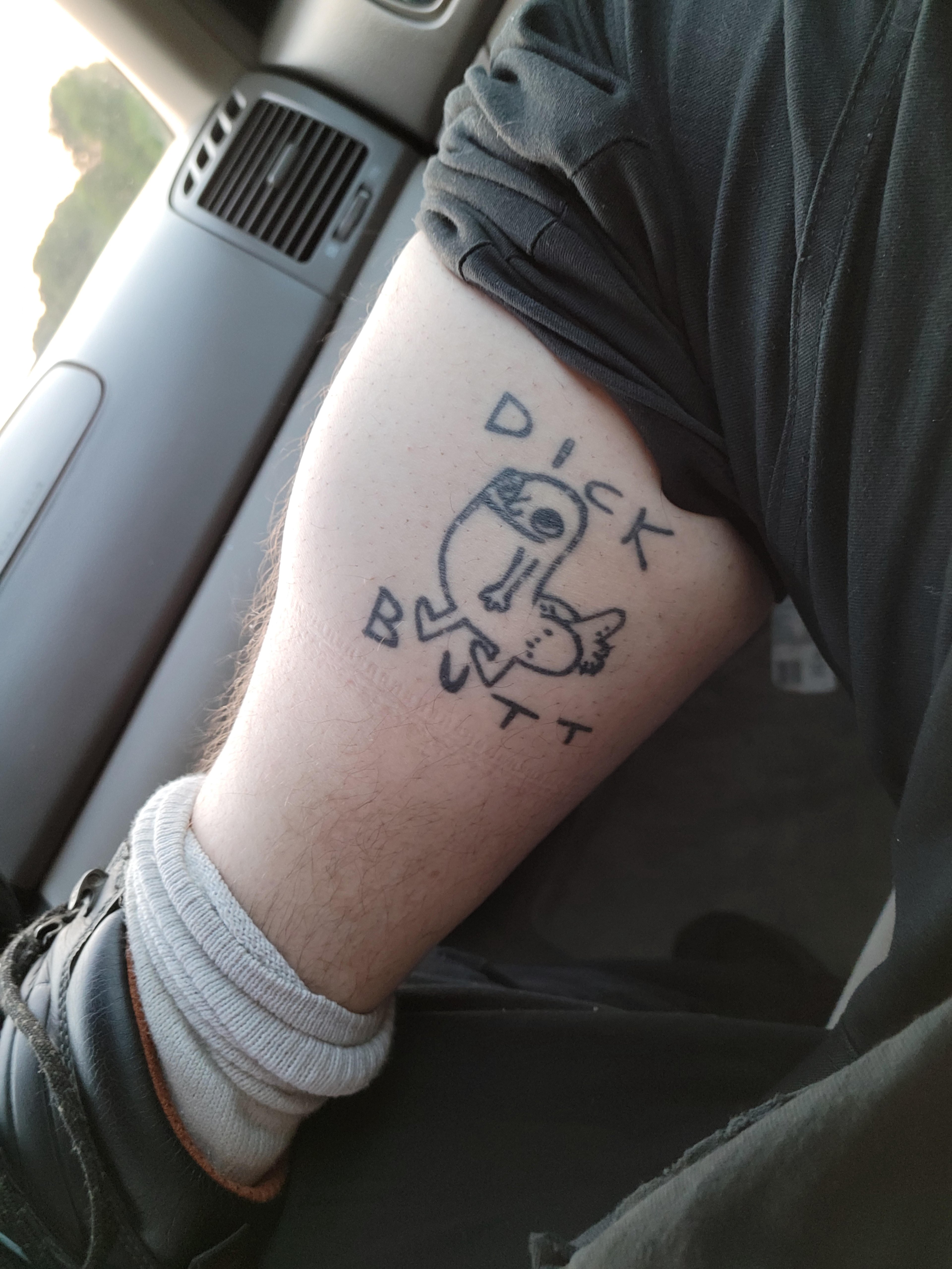 You guys want weird Here's my Dickbutt tattoo (located on my calf. Obviously) - Imgur.jpg