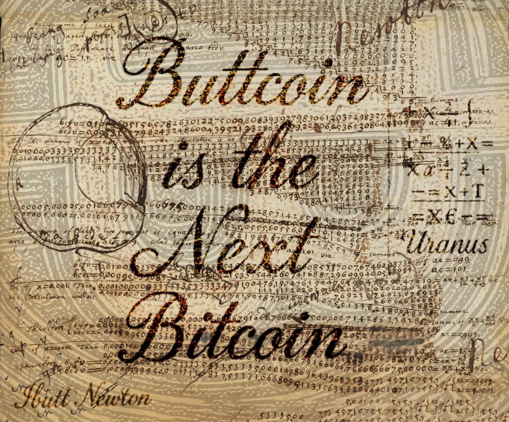 IBUTT NEWTON Bitcoin Buttcoin Brown Paper.webp