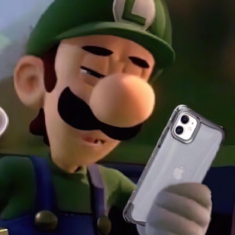 Luigi looking at his phone.jpg