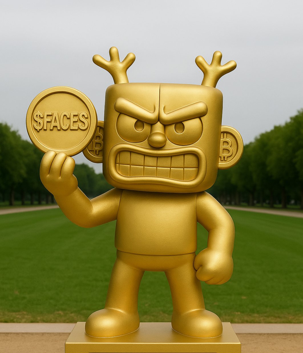 Gold White House $FACES Statue