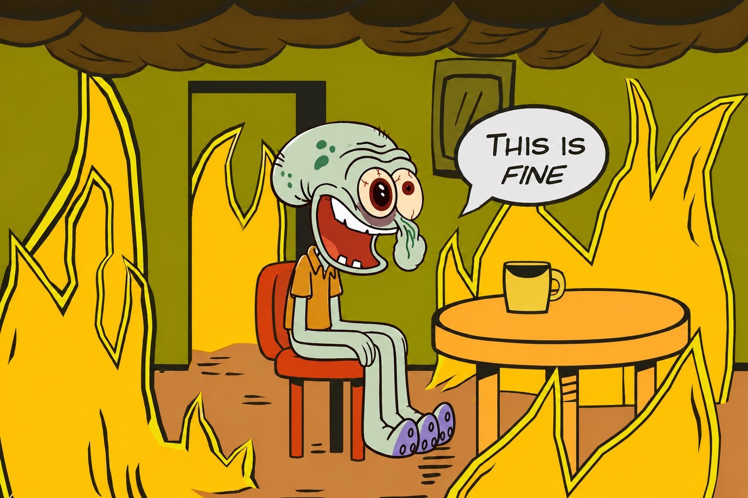 This is fine crazy squidward