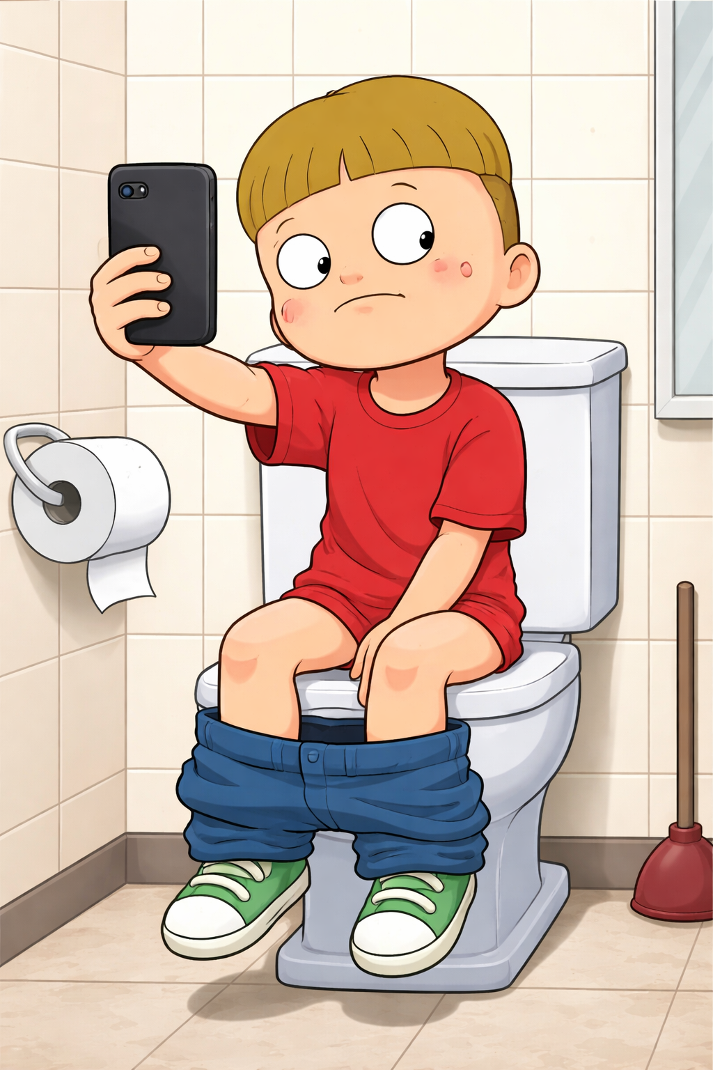 Empty selfie in the toilet 