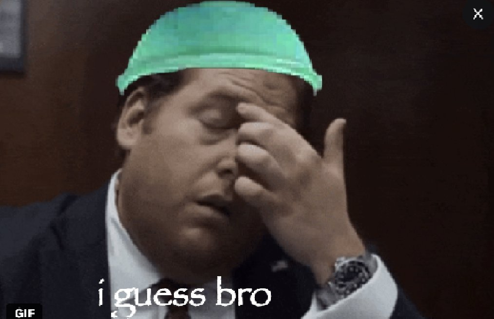 i guess bro