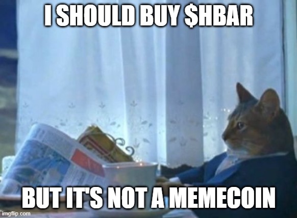 I should buy $HBAR, but it's not a memecoin