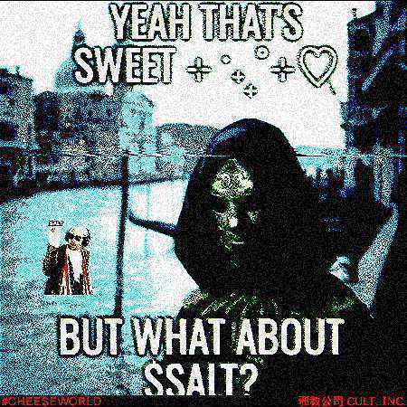 salt cult deepfried meme