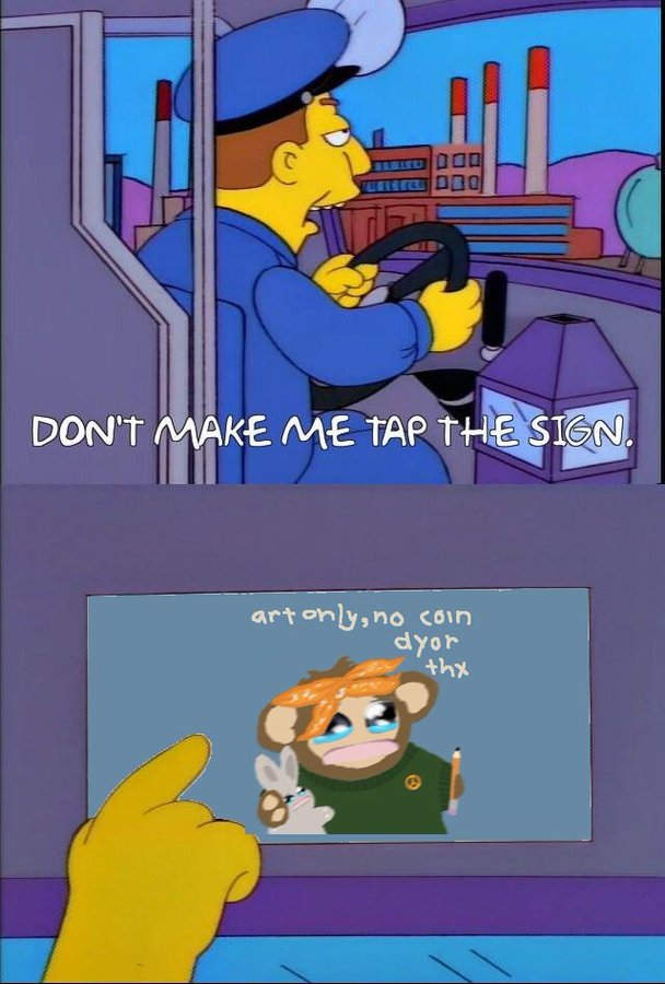 bitcoin btc puppet simpsons don't make me tap the sign lepuppeteerfou