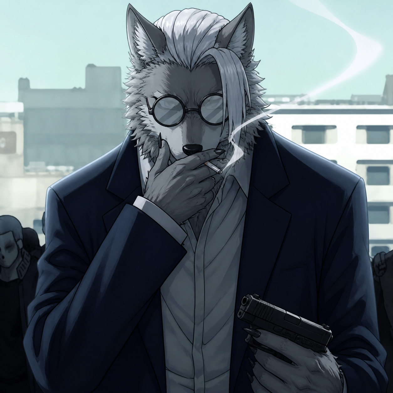 silver-maned-wolf-suit-wif-gun.png