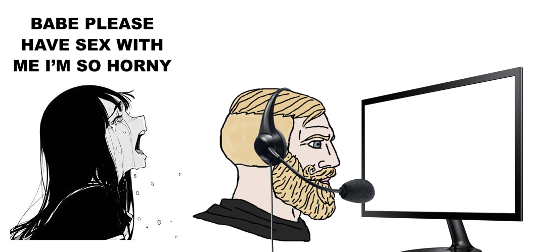 Babe Please Stop Template - Babe Please Have Sex With Me I_m So Horny - Transparent Monitor Screen - Crying Asagiri - Yes Chad.png